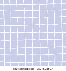 Hand drawn purple cute grid pattern for background. doodle beige, plaid pattern. Graph square background with texture. Line art freehand grid vector outline grunge print. Vector illustration