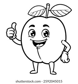  Hand drawn purple fruit giving a thumbs vector Clipart Illustration with a white background 