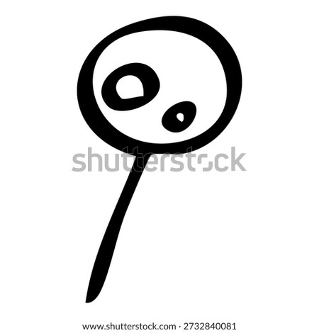 Hand Drawn Push Pin Thumbtack Simple Line Illustration