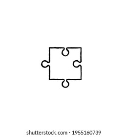Hand drawn of puzzle, doodle design, object icon, vector illustration