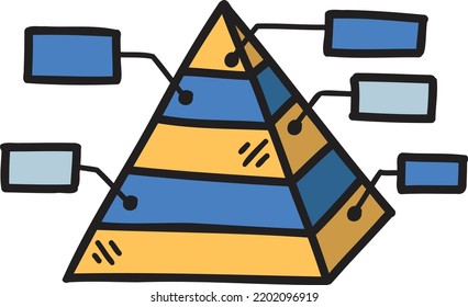 Hand Drawn pyramid graph illustration isolated on background