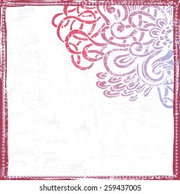 Hand drawn quaint shabby  frame . All objects are conveniently grouped  and are easily editable.