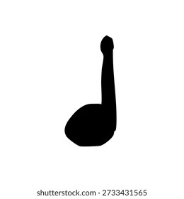 Hand Drawn Quarter Note Illustration, Simple Musical Note Symbol for Music Education and Design