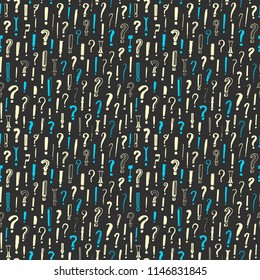 Hand drawn question and exclamation marks pattern. Doodle background for your design.
