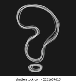 Marca de interrogación dibujada a mano. Línea abstracta. Diseño en blanco y negro. Eps 10.