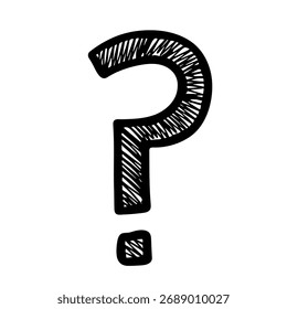 Ponto de interrogação desenhado à mão clipart Elemento único para design