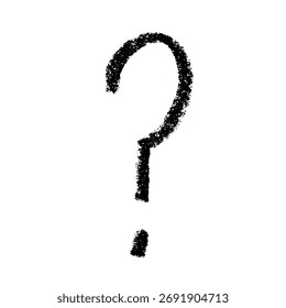 Hand drawn question mark clipart Single element for design