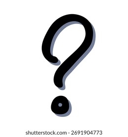 Ponto de interrogação desenhado à mão clipart Elemento único para design