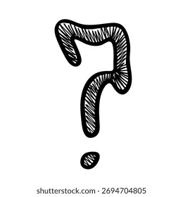Clipart de signo de interrogación dibujado a mano Elemento único para el diseño