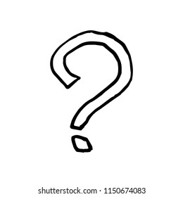 Hand Drawn question mark doodle. Sketch style icon. Decoration element. Isolated on white background. Flat design. Vector illustration.
