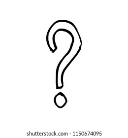 Hand Drawn question mark doodle. Sketch style icon. Decoration element. Isolated on white background. Flat design. Vector illustration.