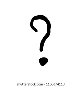 Hand Drawn question mark doodle. Sketch style icon. Decoration element. Isolated on white background. Flat design. Vector illustration.