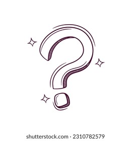 Hand Drawn Question Mark. Doodle Vector Sketch Illustration