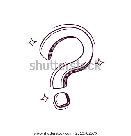 Hand Drawn Question Mark. Doodle Vector Sketch Illustration