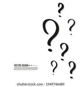 Hand drawn question mark. Help symbol. FAQ sign on white background. Vector quiz symbol.