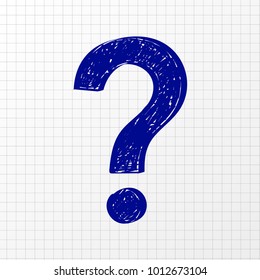 Hand drawn question mark - icon. Vector.