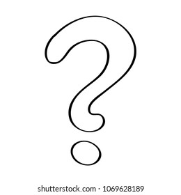 Hand drawn question mark - icon. Vector.