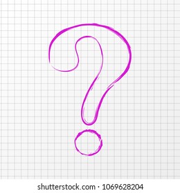 Hand drawn question mark - icon. Vector.