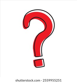 Hand drawn Question mark icon in doodle style on white background. vector illustration
