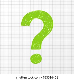 Hand drawn question mark - icon. Vector.