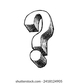 Hand Drawn Question Mark, Illustration Vector
