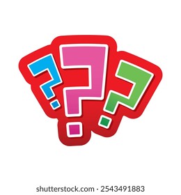 hand drawn question mark. question mark symbol. blue, pink, green question marks