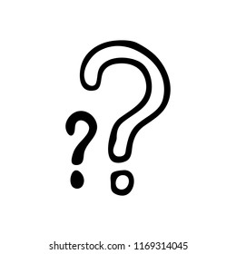 Hand drawn questions doodle. Sketch Back to school, icon. Decoration element. Isolated on white background. Vector illustration.