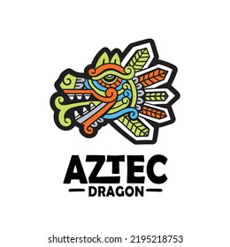 Hand Drawn Quetzalcoatl Head Mexican God Aztec Graphic