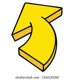 hand drawn quirky cartoon arrow