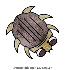 hand drawn quirky cartoon beetle
