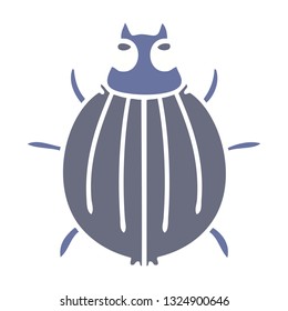 hand drawn quirky cartoon beetle