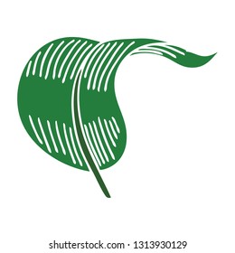 hand drawn quirky cartoon blowing leaf