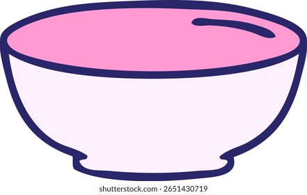 hand drawn quirky cartoon bowl in bright neon color