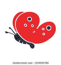 hand drawn quirky cartoon butterfly