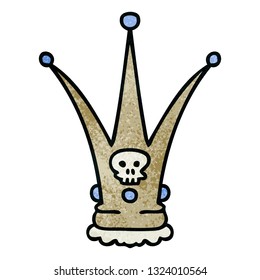 hand drawn quirky cartoon death crown