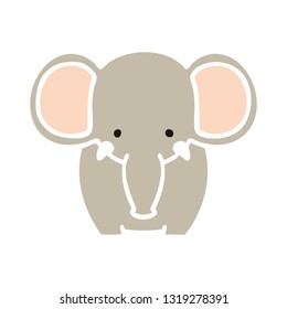 hand drawn quirky cartoon elephant