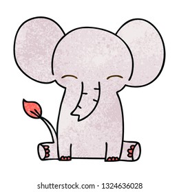 hand drawn quirky cartoon elephant