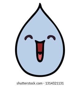 hand drawn quirky cartoon emotional rain drop