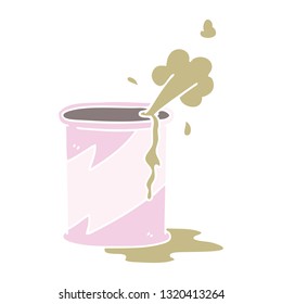 hand drawn quirky cartoon exploding soda can