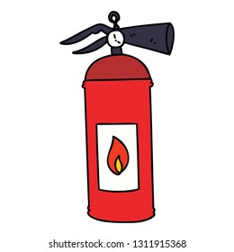 hand drawn quirky cartoon fire extinguisher