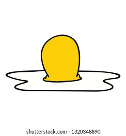 hand drawn quirky cartoon fried egg