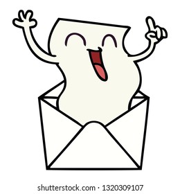 hand drawn quirky cartoon happy letter