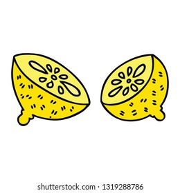 hand drawn quirky cartoon lemon