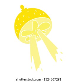 hand drawn quirky cartoon lemon
