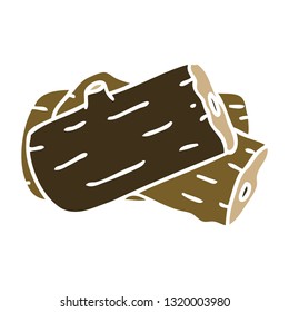 hand drawn quirky cartoon log