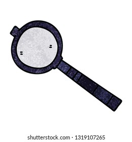hand drawn quirky cartoon magnifying glass