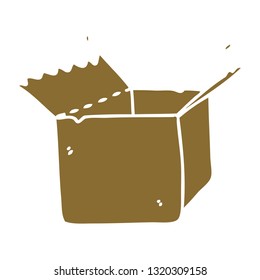hand drawn quirky cartoon open box