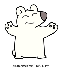 hand drawn quirky cartoon polar bear