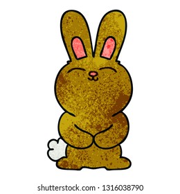hand drawn quirky cartoon rabbit