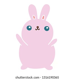 hand drawn quirky cartoon rabbit